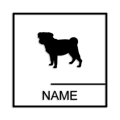 パグ 文字入れ可能 ペット 犬 カッティング ステッカー (st-144-65)
