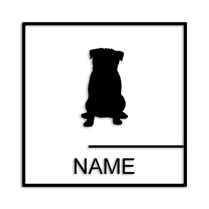 パグ 文字入れ可能 ペット 犬 カッティング ステッカー (st-144-66)