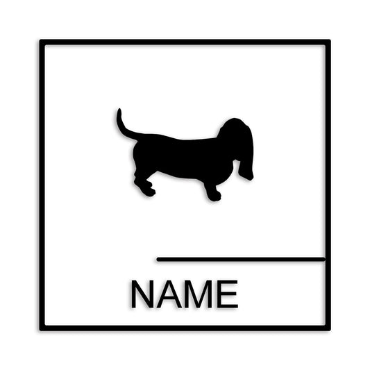 バセットハウンド 文字入れ可能 ペット 犬 カッティング ステッカー (st-144-68)