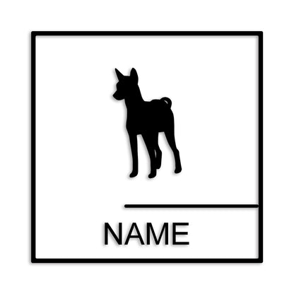 バセンジー 文字入れ可能 ペット 犬 カッティング ステッカー (st-144-72)