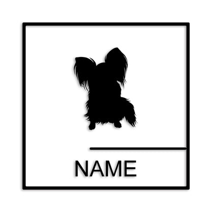 パピヨン 文字入れ可能 ペット 犬 カッティング ステッカー (st-144-73)