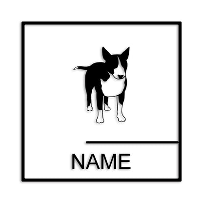 ブルテリア 文字入れ可能 ペット 犬 カッティング ステッカー (st-144-85)