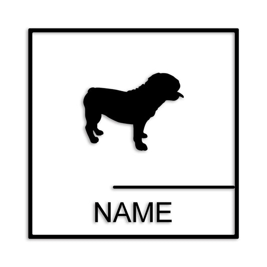 ブルドック 文字入れ可能 ペット 犬 カッティング ステッカー (st-144-87)