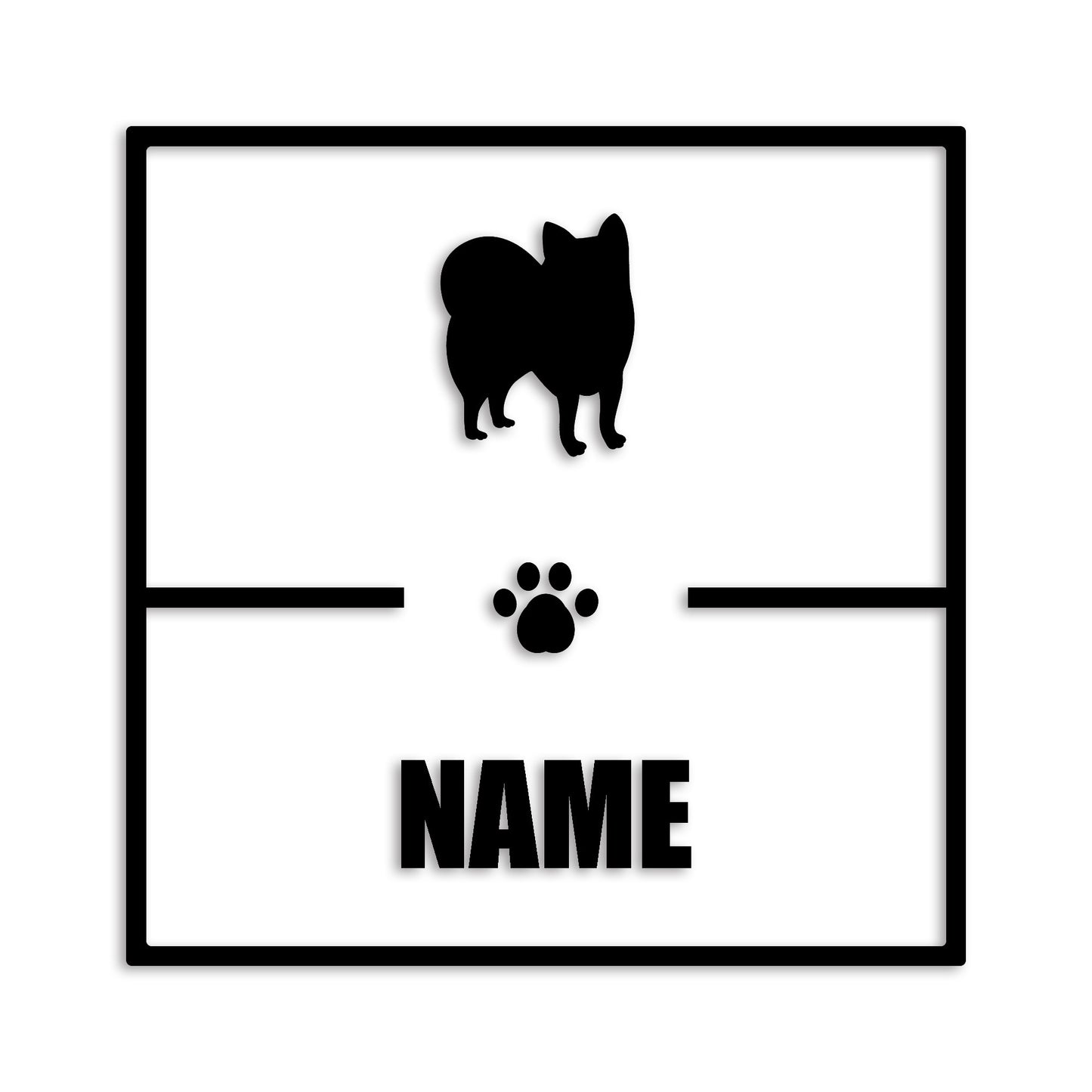 ポメラニアン 文字入れ可能 ペット 犬 カッティング ステッカー (st-145-100)