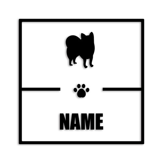 ポメラニアン 文字入れ可能 ペット 犬 カッティング ステッカー (st-145-100)