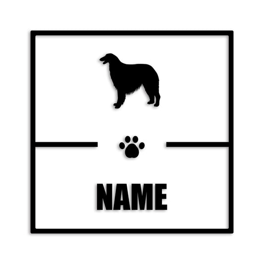 ボルゾイ 文字入れ可能 ペット 犬 カッティング ステッカー (st-145-102)