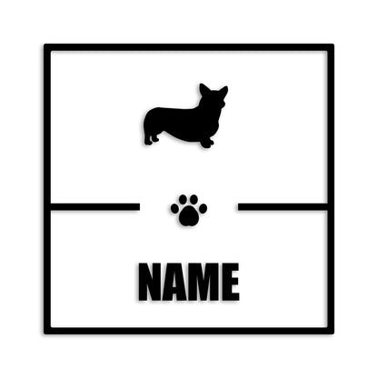 ウェルシュコーギー 文字入れ可能 ペット 犬 カッティング ステッカー (st-145-11)