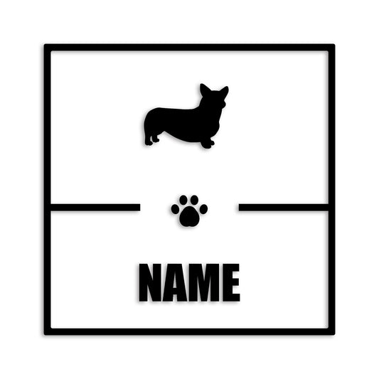 ウェルシュコーギー 文字入れ可能 ペット 犬 カッティング ステッカー (st-145-11)