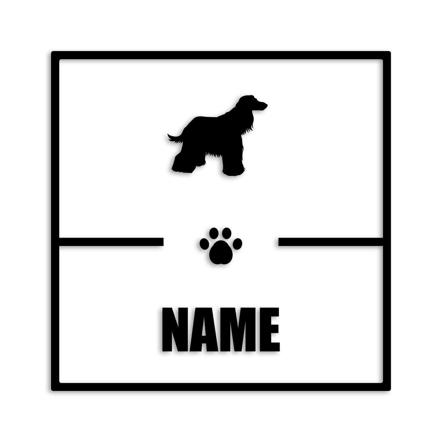 アフガンハウンド 文字入れ可能 ペット 犬 カッティング ステッカー (st-145-3)