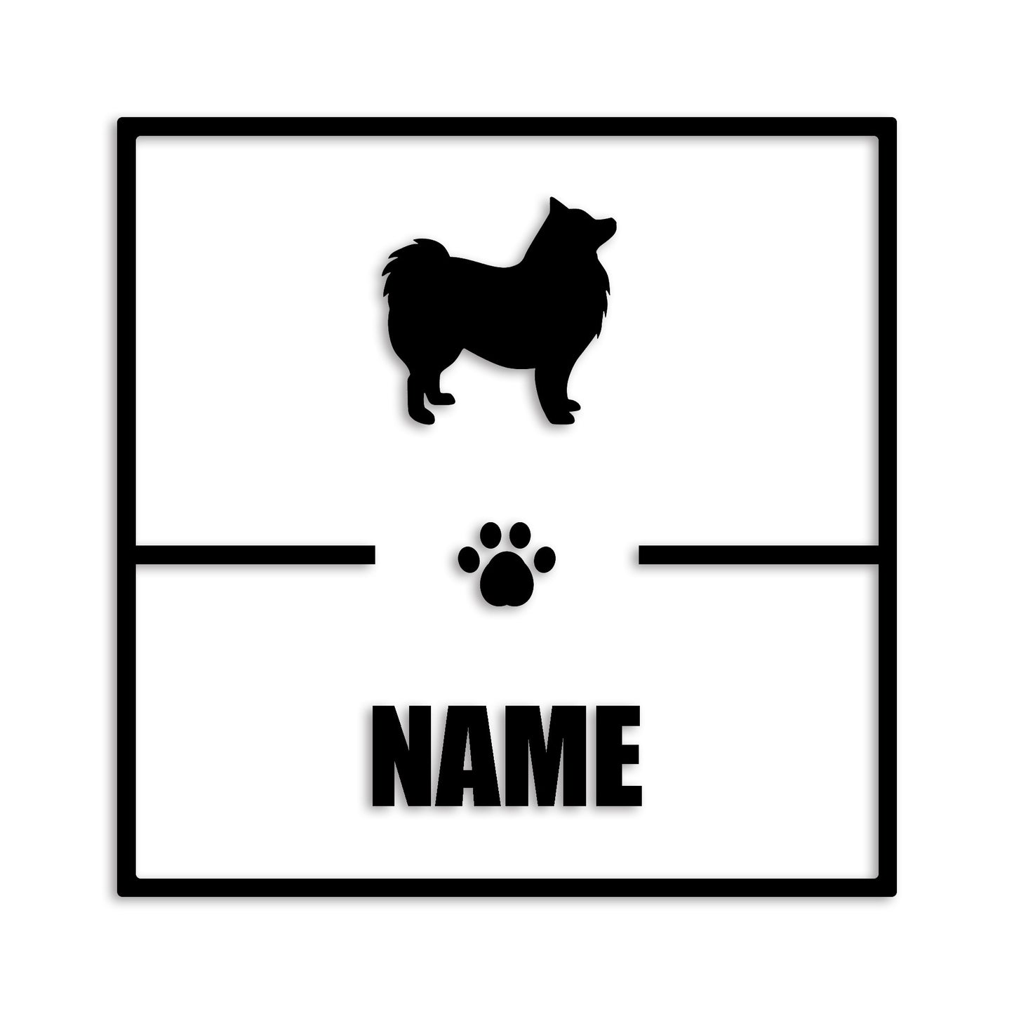 スピッツ 文字入れ可能 ペット 犬 カッティング ステッカー (st-145-37)