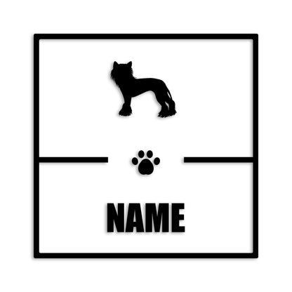 チャイニーズクレステッドドッグ 文字入れ可能 ペット 犬 カッティング ステッカー (st-145-48)