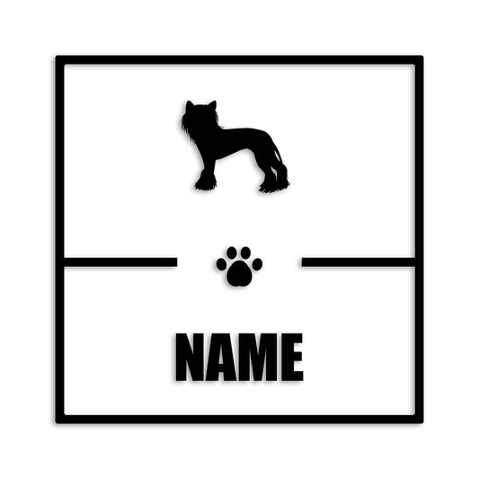 チャイニーズクレステッドドッグ 文字入れ可能 ペット 犬 カッティング ステッカー (st-145-48)