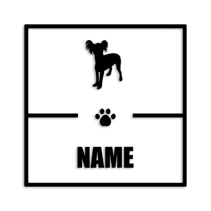 チャイニーズクレステッドドッグ 文字入れ可能 ペット 犬 カッティング ステッカー (st-145-49)