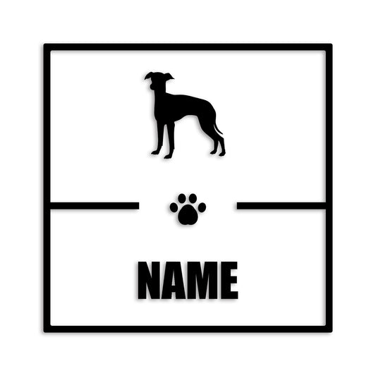 イタリアングレーハウンド 文字入れ可能 ペット 犬 カッティング ステッカー (st-145-5)