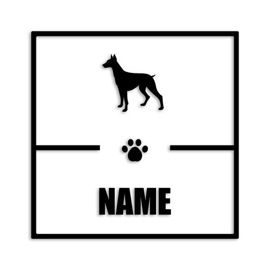 ドーベルマン 文字入れ可能 ペット 犬 カッティング ステッカー (st-145-61)