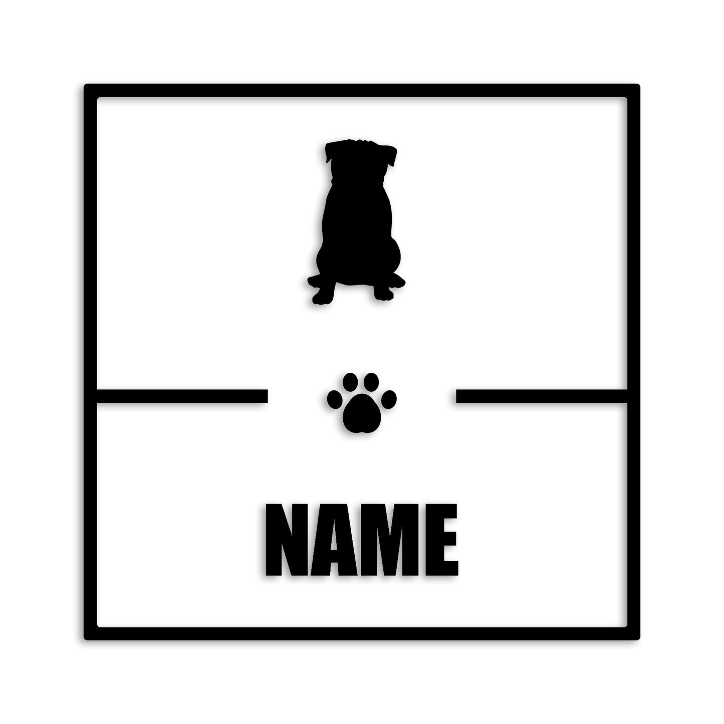 パグ 文字入れ可能 ペット 犬 カッティング ステッカー (st-145-66)