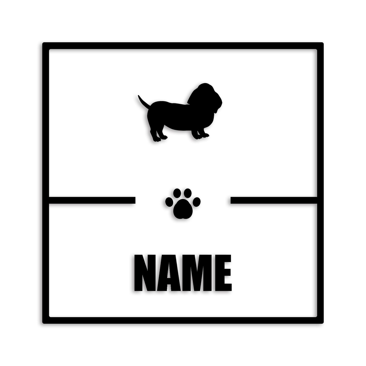 バセットハウンド 文字入れ可能 ペット 犬 カッティング ステッカー (st-145-67)