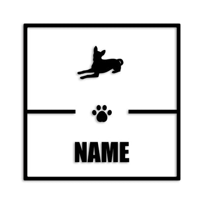 バセンジー 文字入れ可能 ペット 犬 カッティング ステッカー (st-145-70)