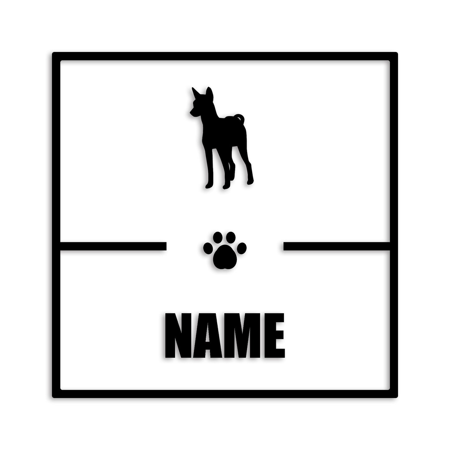 バセンジー 文字入れ可能 ペット 犬 カッティング ステッカー (st-145-72)