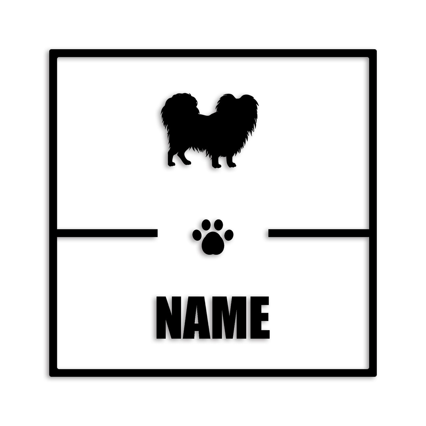 パピヨン 文字入れ可能 ペット 犬 カッティング ステッカー (st-145-74)