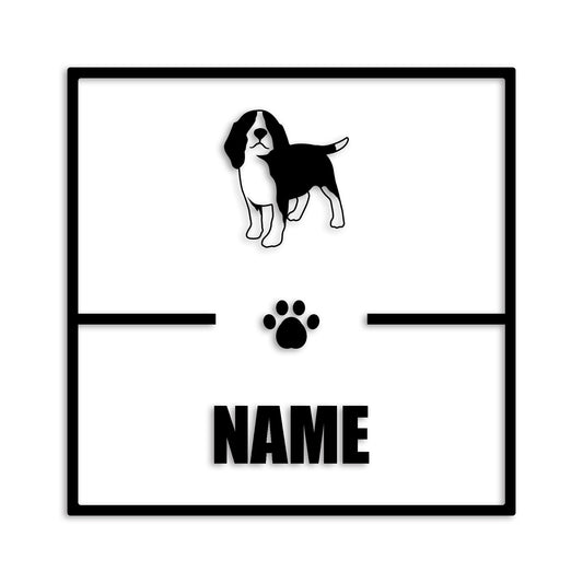 ビーグル 文字入れ可能 ペット 犬 カッティング ステッカー (st-145-78)