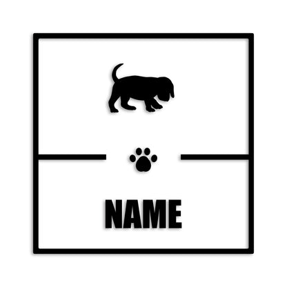 ビーグル 文字入れ可能 ペット 犬 カッティング ステッカー (st-145-79)