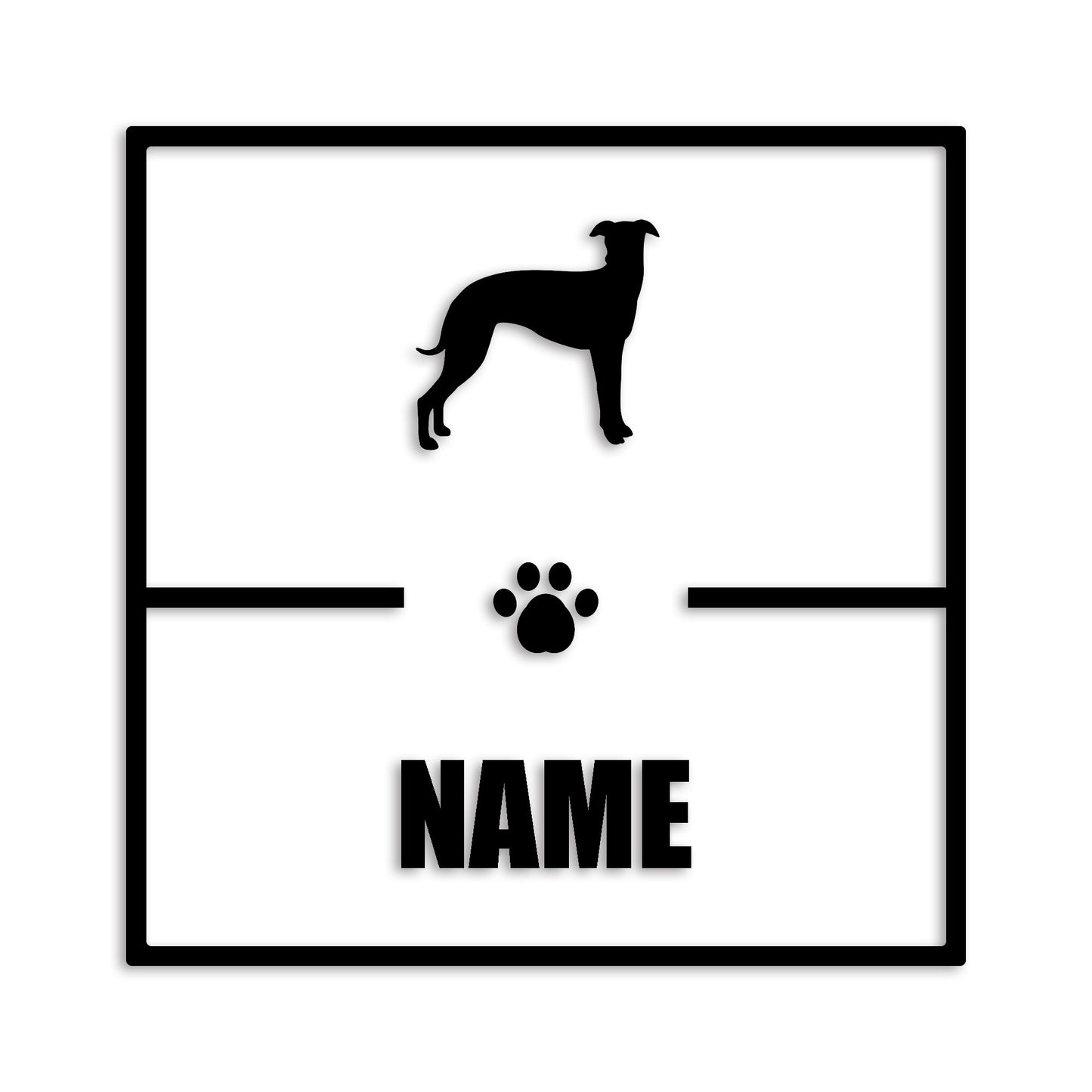 ウィペット 文字入れ可能 ペット 犬 カッティング ステッカー (st-145-8)