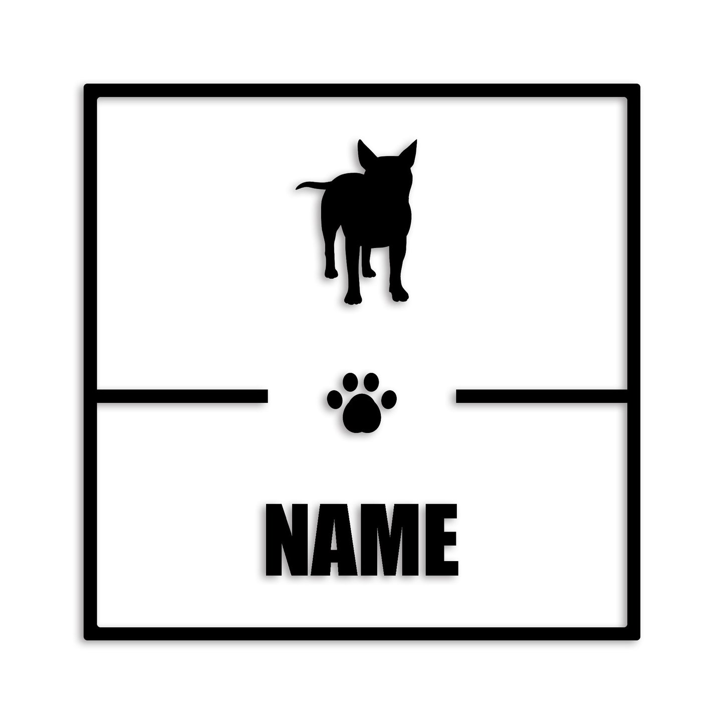 ブルテリア 文字入れ可能 ペット 犬 カッティング ステッカー (st-145-84)