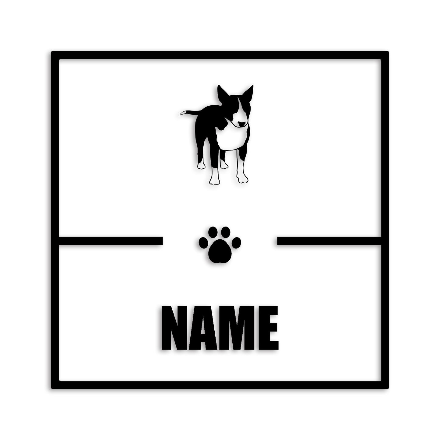 ブルテリア 文字入れ可能 ペット 犬 カッティング ステッカー (st-145-85)