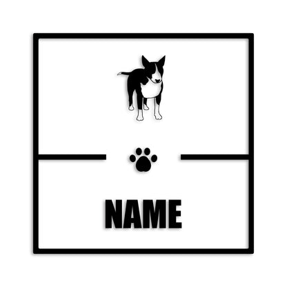 ブルテリア 文字入れ可能 ペット 犬 カッティング ステッカー (st-145-85)