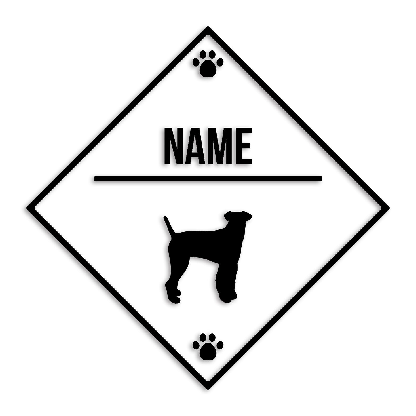 エアデール 文字入れ可能 ペット 犬 カッティング ステッカー (st-146-14)