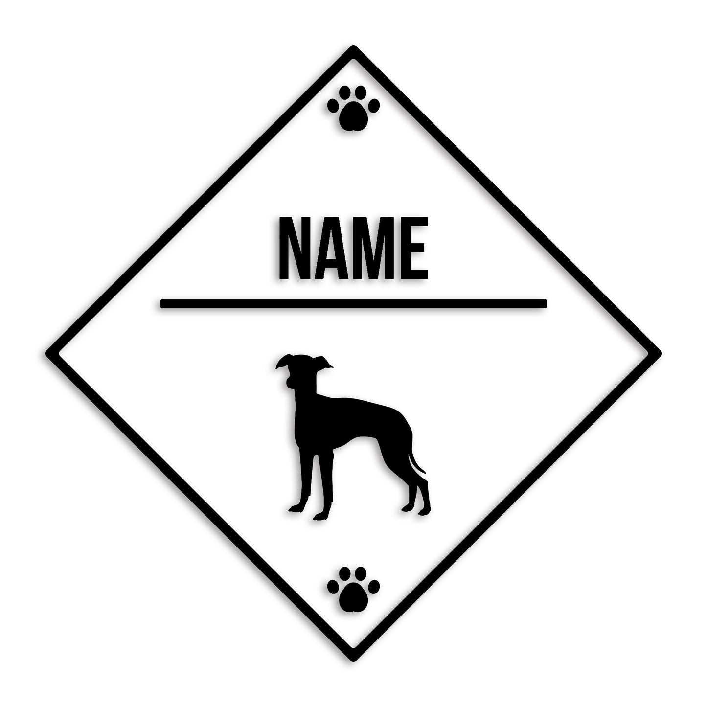 イタリアングレーハウンド 文字入れ可能 ペット 犬 カッティング ステッカー (st-146-5)