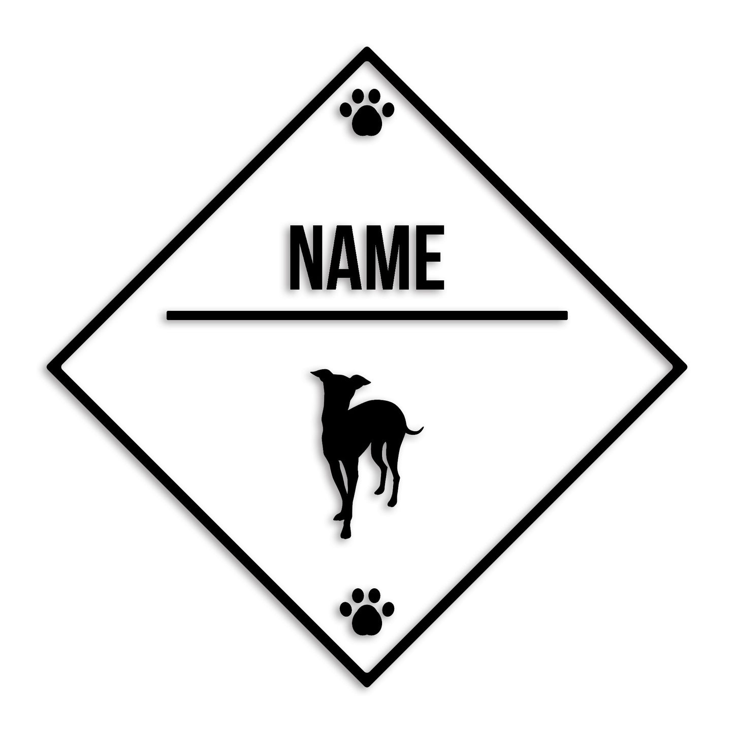 イタリアングレーハウンド 文字入れ可能 ペット 犬 カッティング ステッカー (st-146-6)