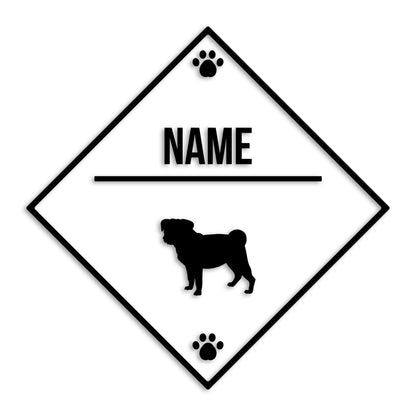 パグ 文字入れ可能 ペット 犬 カッティング ステッカー (st-146-65)