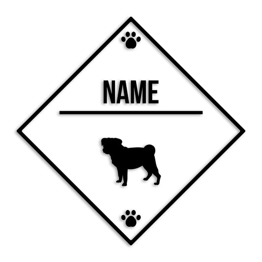 パグ 文字入れ可能 ペット 犬 カッティング ステッカー (st-146-65)