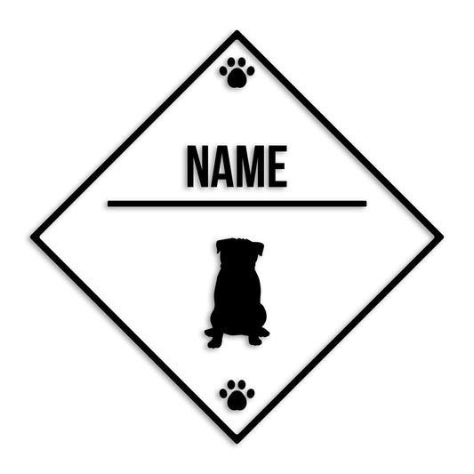パグ 文字入れ可能 ペット 犬 カッティング ステッカー (st-146-66)