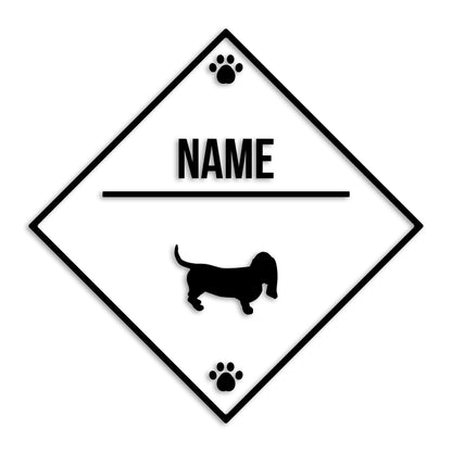 バセットハウンド 文字入れ可能 ペット 犬 カッティング ステッカー (st-146-68)