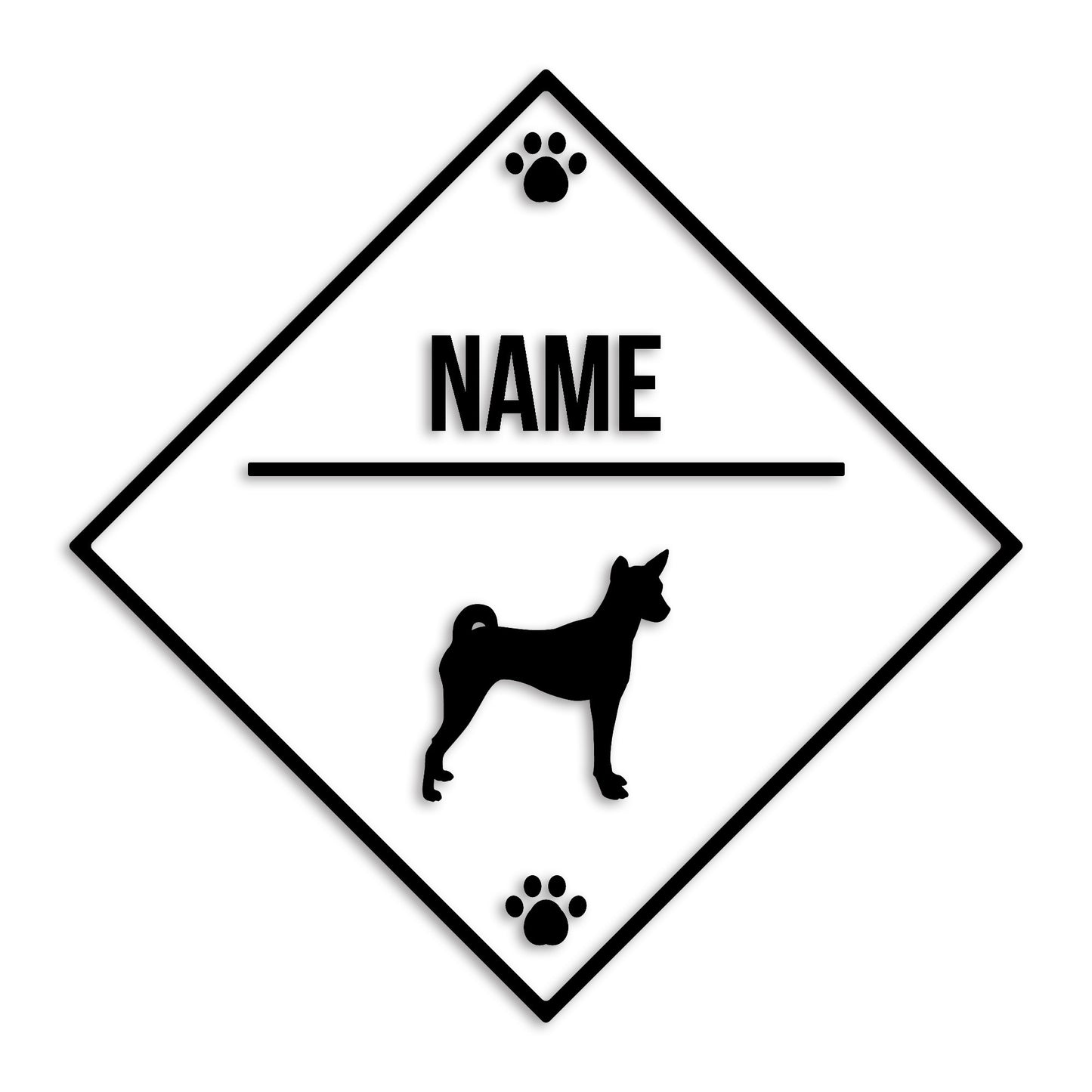 バセンジー 文字入れ可能 ペット 犬 カッティング ステッカー (st-146-69)