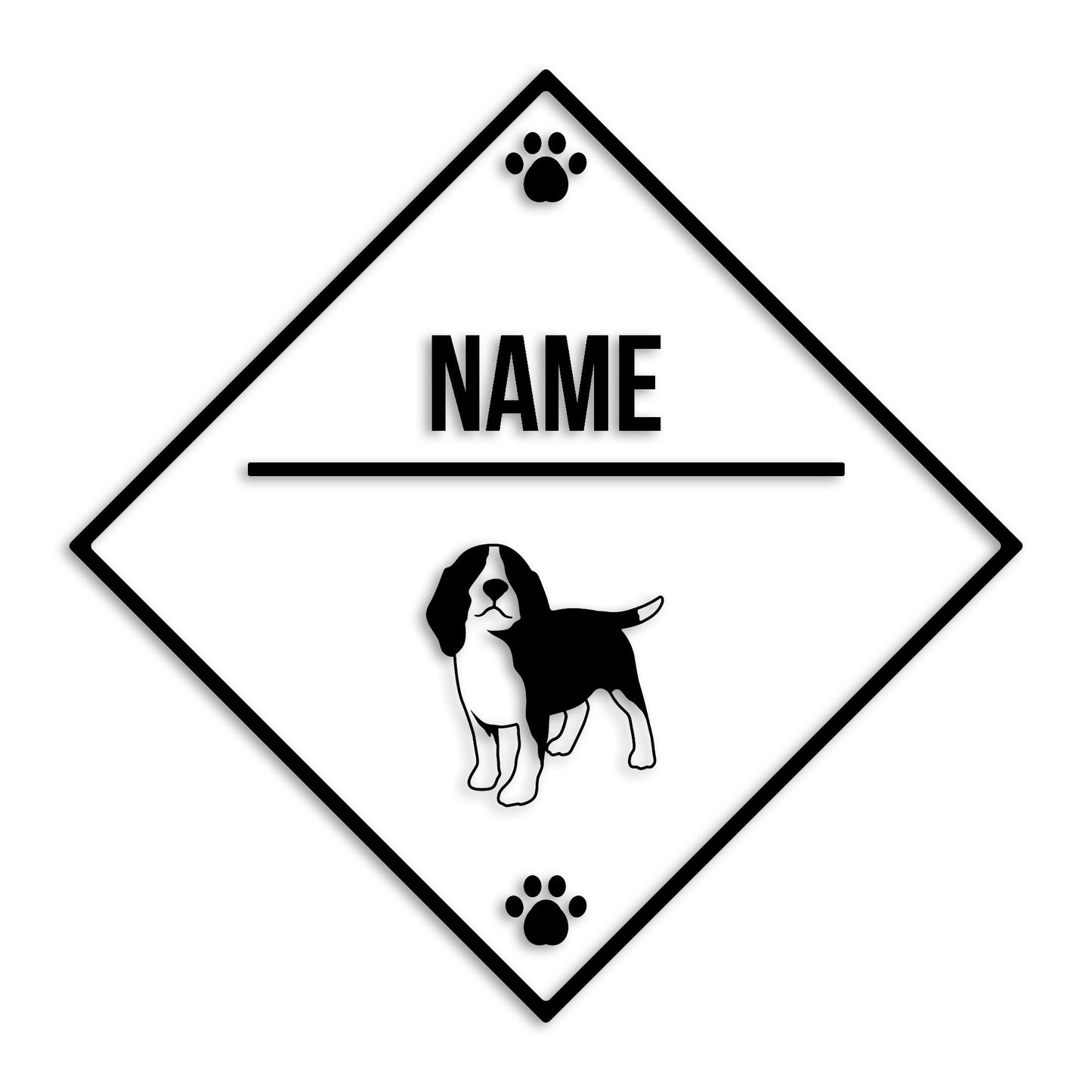 ビーグル 文字入れ可能 ペット 犬 カッティング ステッカー (st-146-78)