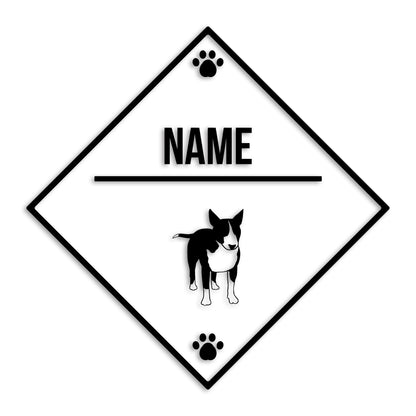 ブルテリア 文字入れ可能 ペット 犬 カッティング ステッカー (st-146-85)