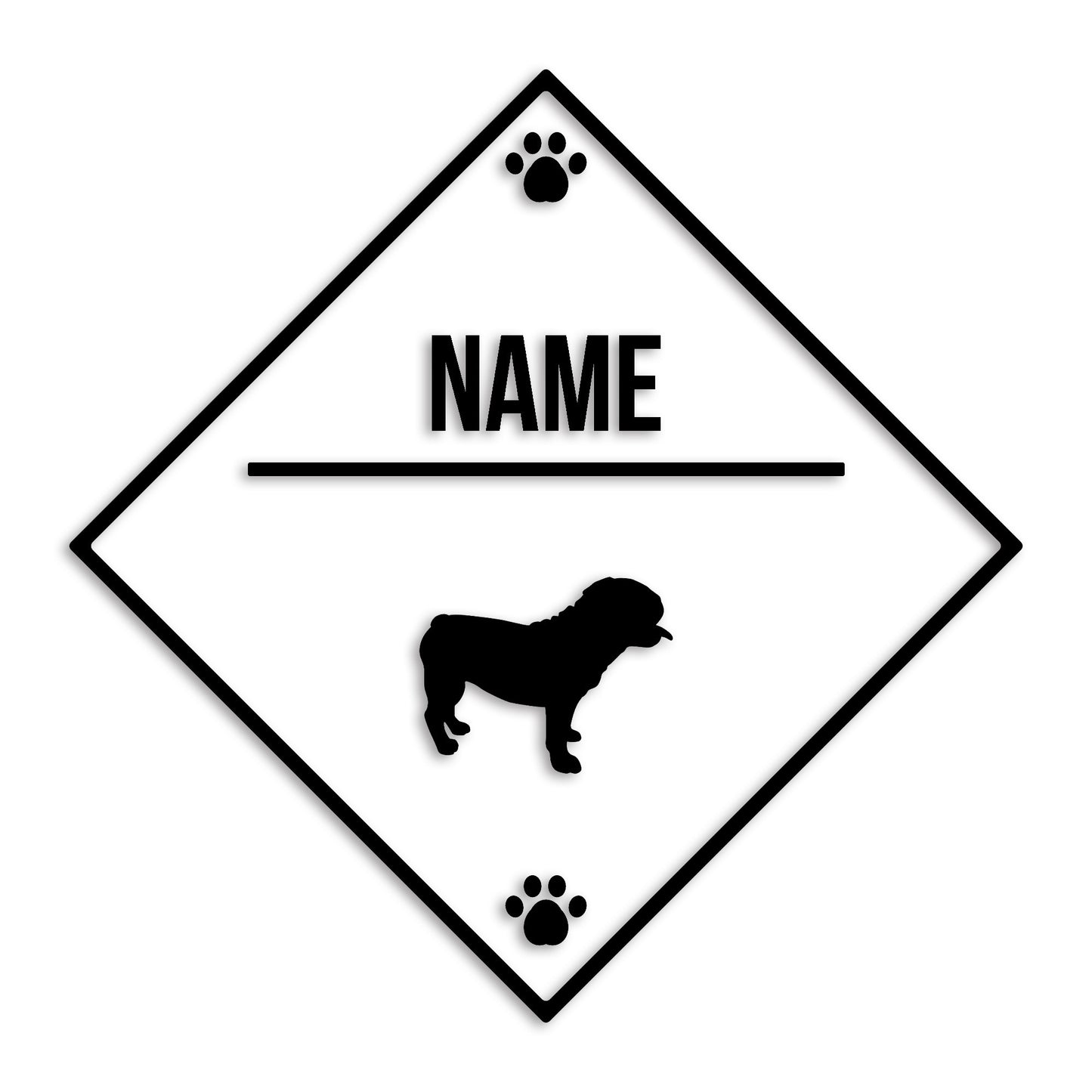 ブルドック 文字入れ可能 ペット 犬 カッティング ステッカー (st-146-87)