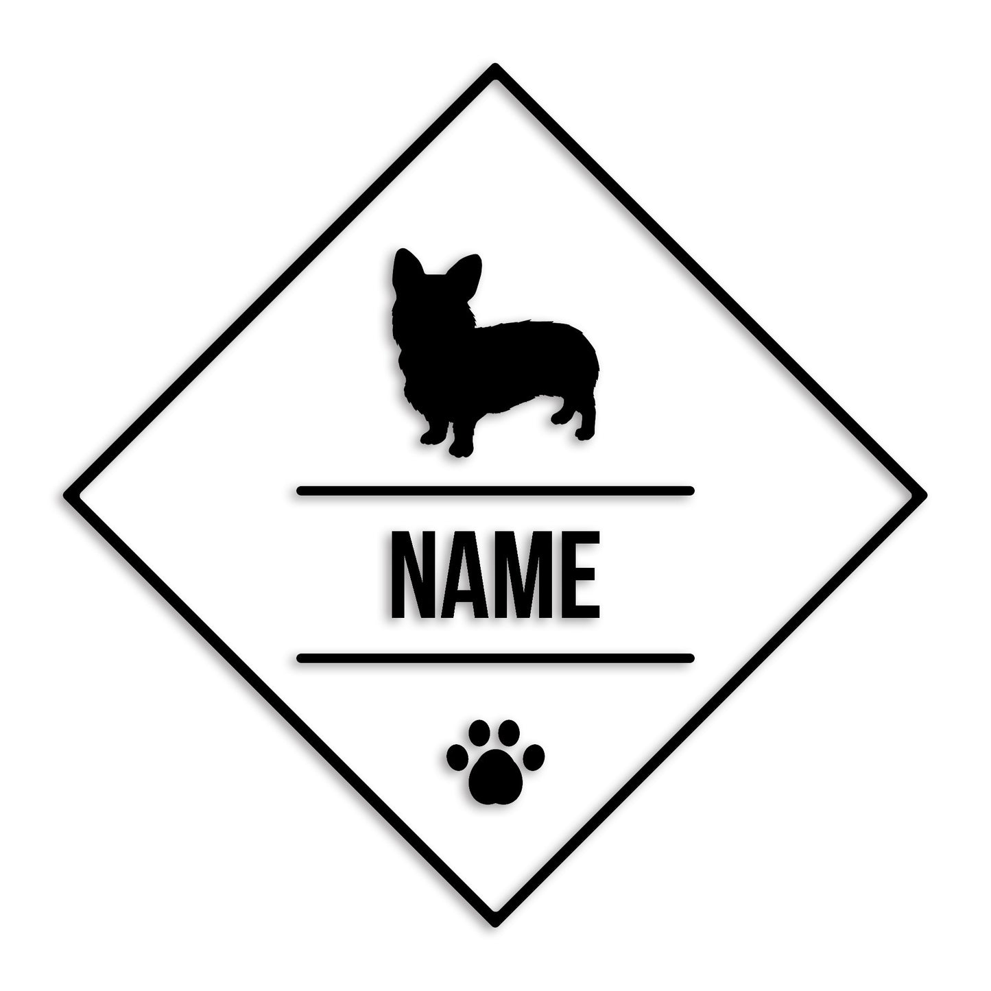 ウェルシュコーギー 文字入れ可能 ペット 犬 カッティング ステッカー (st-147-10)