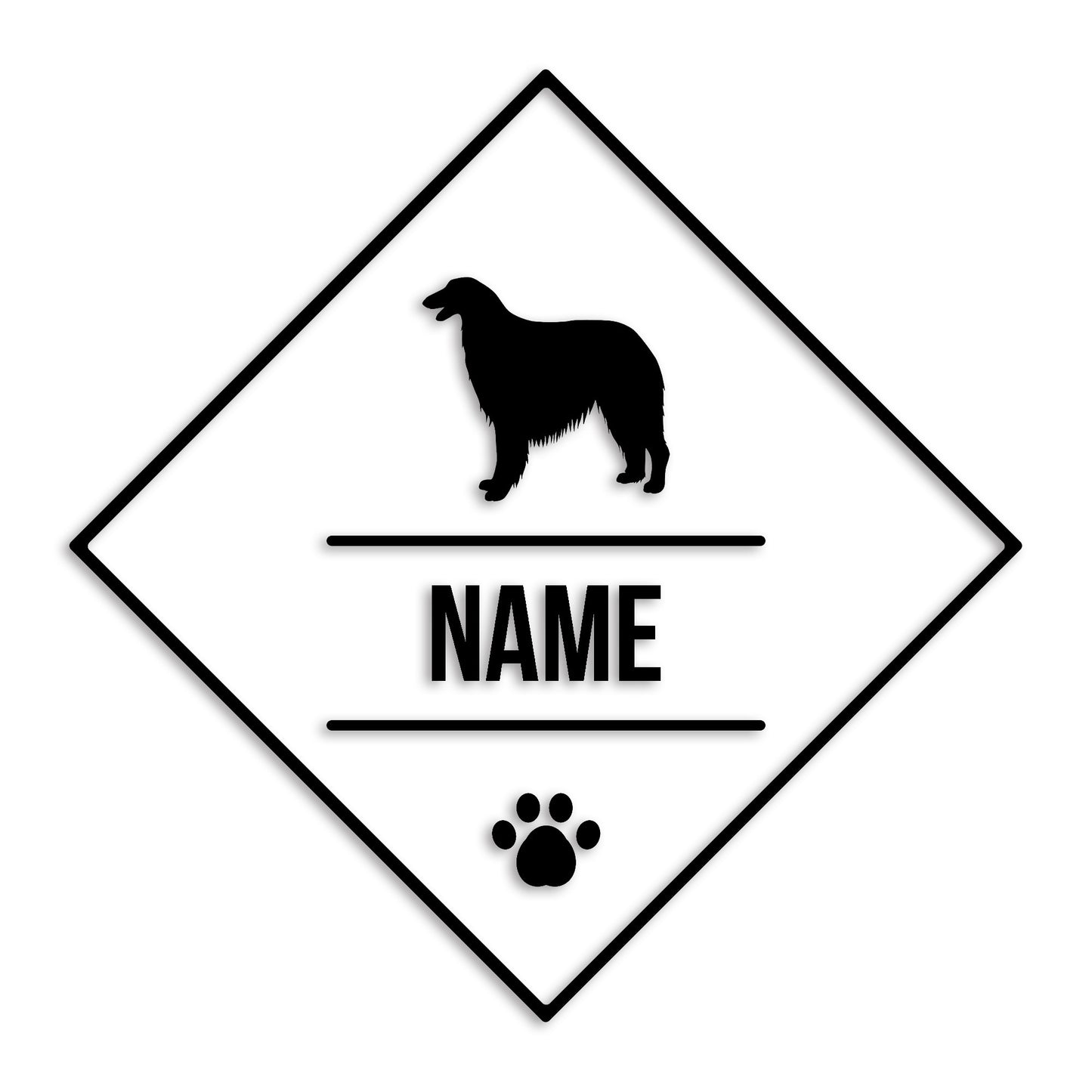 ボルゾイ 文字入れ可能 ペット 犬 カッティング ステッカー (st-147-102)