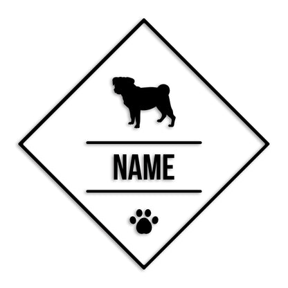 パグ 文字入れ可能 ペット 犬 カッティング ステッカー (st-147-65)