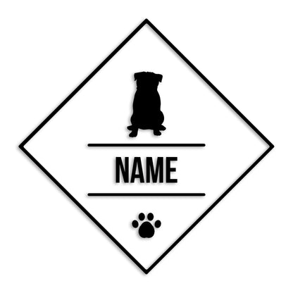 パグ 文字入れ可能 ペット 犬 カッティング ステッカー (st-147-66)