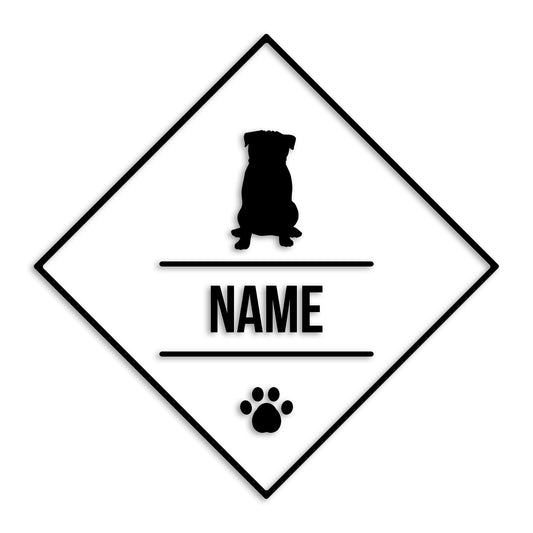 パグ 文字入れ可能 ペット 犬 カッティング ステッカー (st-147-66)