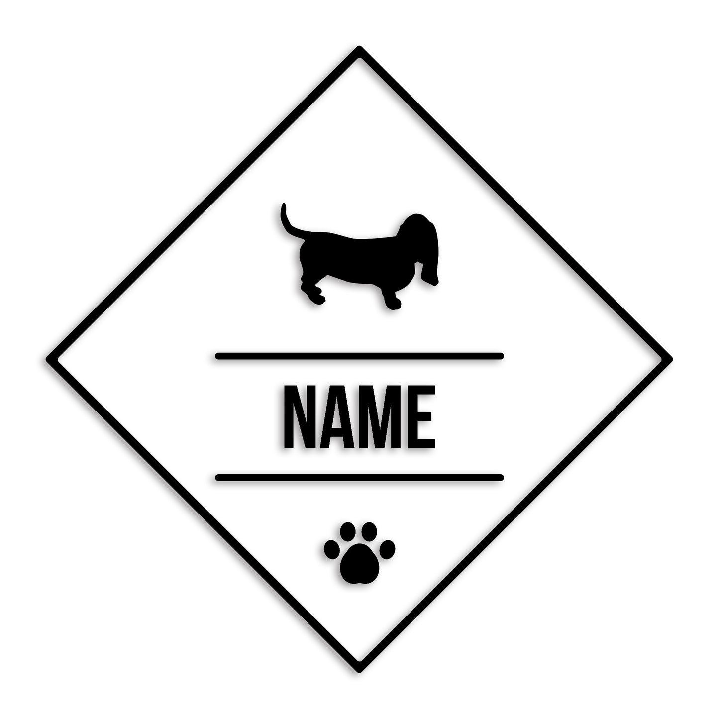 バセットハウンド 文字入れ可能 ペット 犬 カッティング ステッカー (st-147-68)