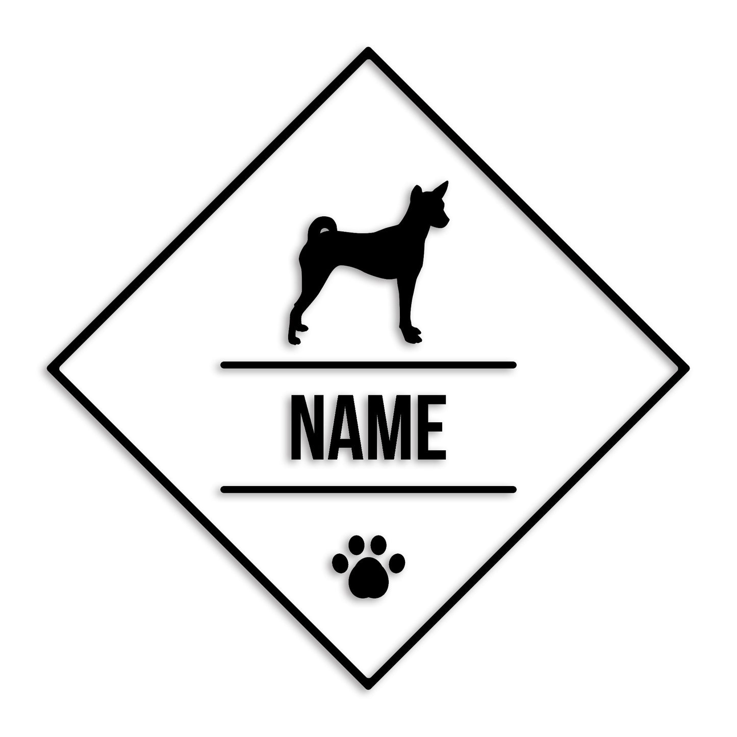 バセンジー 文字入れ可能 ペット 犬 カッティング ステッカー (st-147-69)