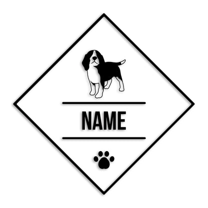 ビーグル 文字入れ可能 ペット 犬 カッティング ステッカー (st-147-78)