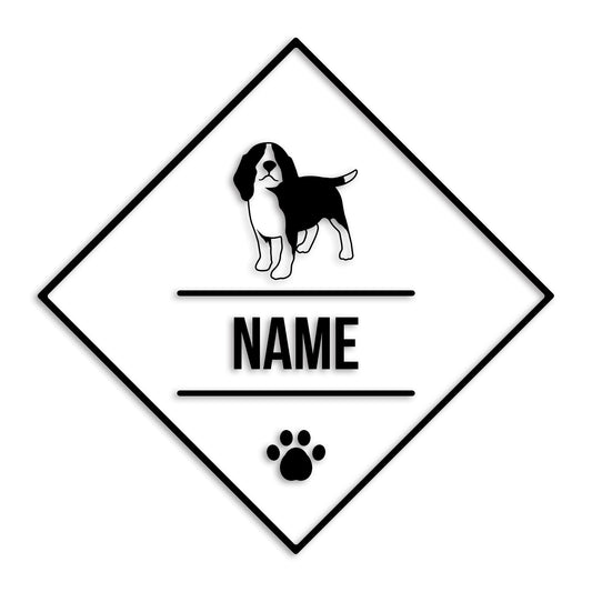 ビーグル 文字入れ可能 ペット 犬 カッティング ステッカー (st-147-78)
